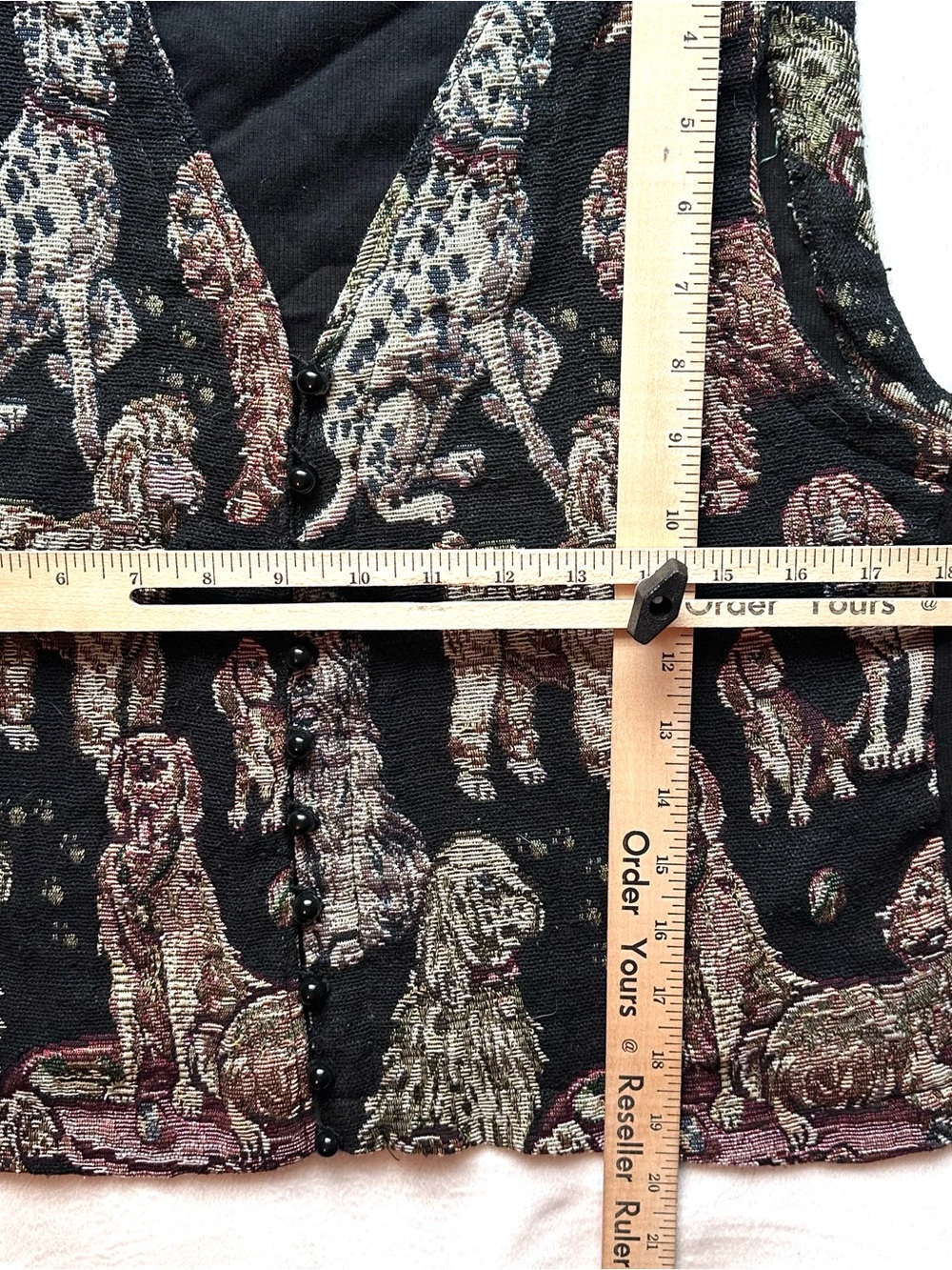 Vintage Woven Tapestry Dog Lover Breeds Vest L Dalmatian Poodle Lab Retriever - Picture 3 of 4